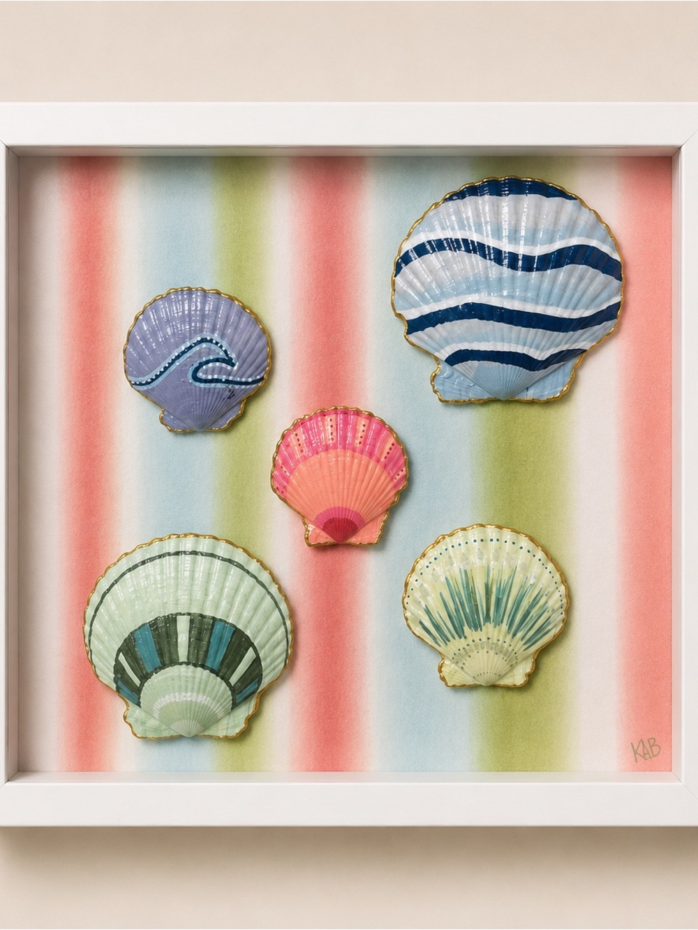 12x12 Shadow Box - Seashell Wall Art Frame by KELLS SHELLS